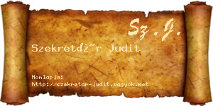 Szekretár Judit névjegykártya